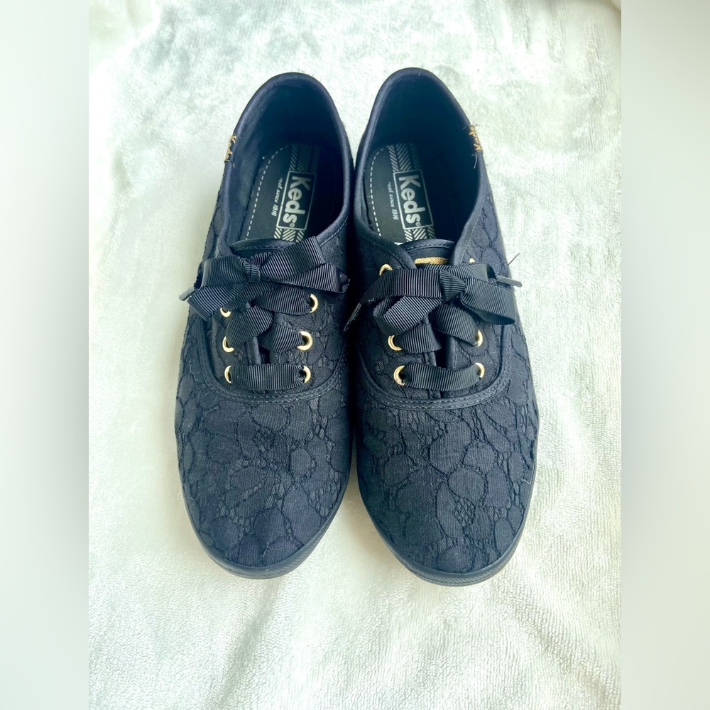 Black Lace Keds Size 8